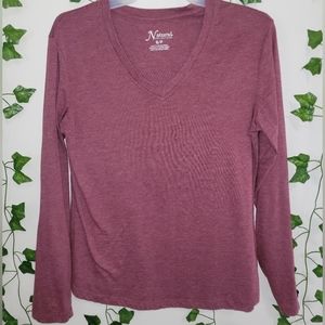 maroon long sleeve shirt